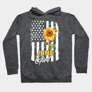 Flag Sunflower June Girl Hoodie